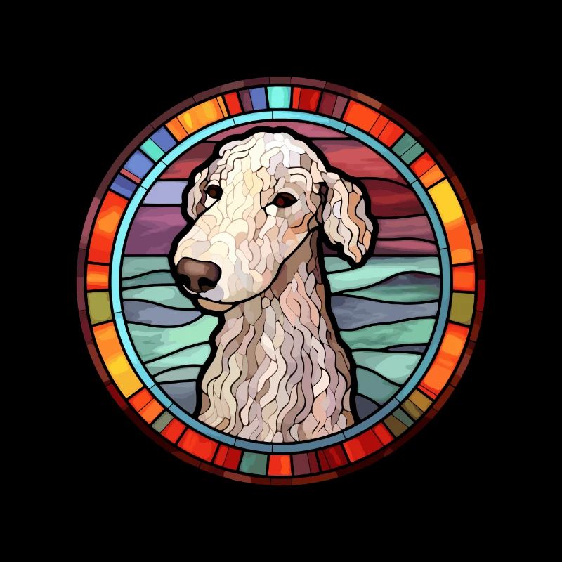 Bedlington Terrier Hunderasse Buntglas Colorfu