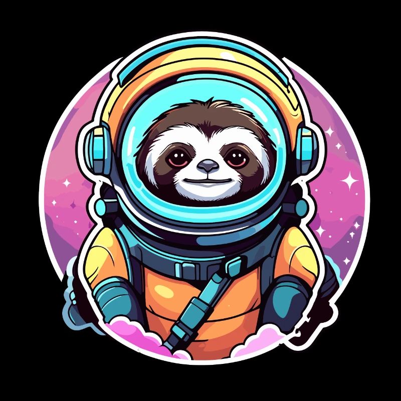 Faultier Astronaut Illustration