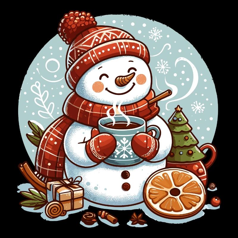 SNOWMAN COLD DRINK HEAT COFFEE TEA WINTER
