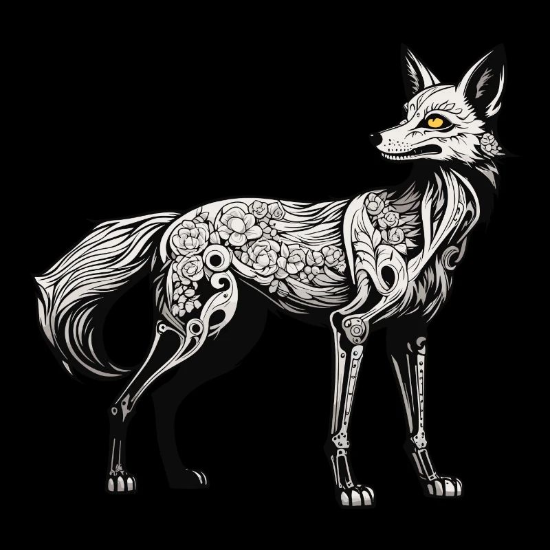 Fuchs Skelett Illustration