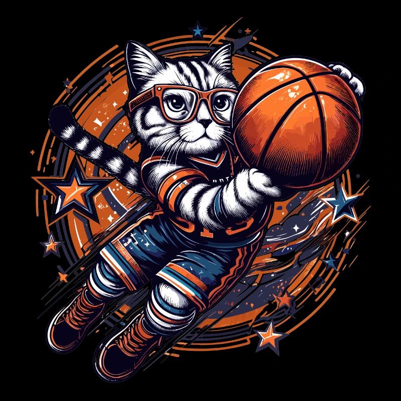 Basketball Katze Dunking Brille Geschenk