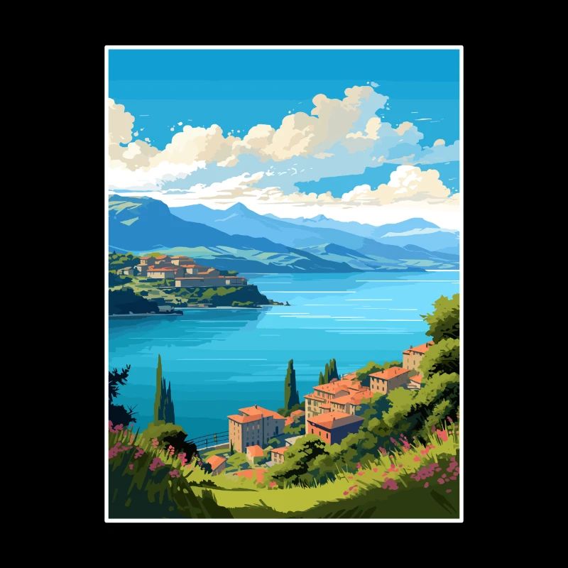Lac De Serre Ponçon Déco Vintage Affiche De Voyage