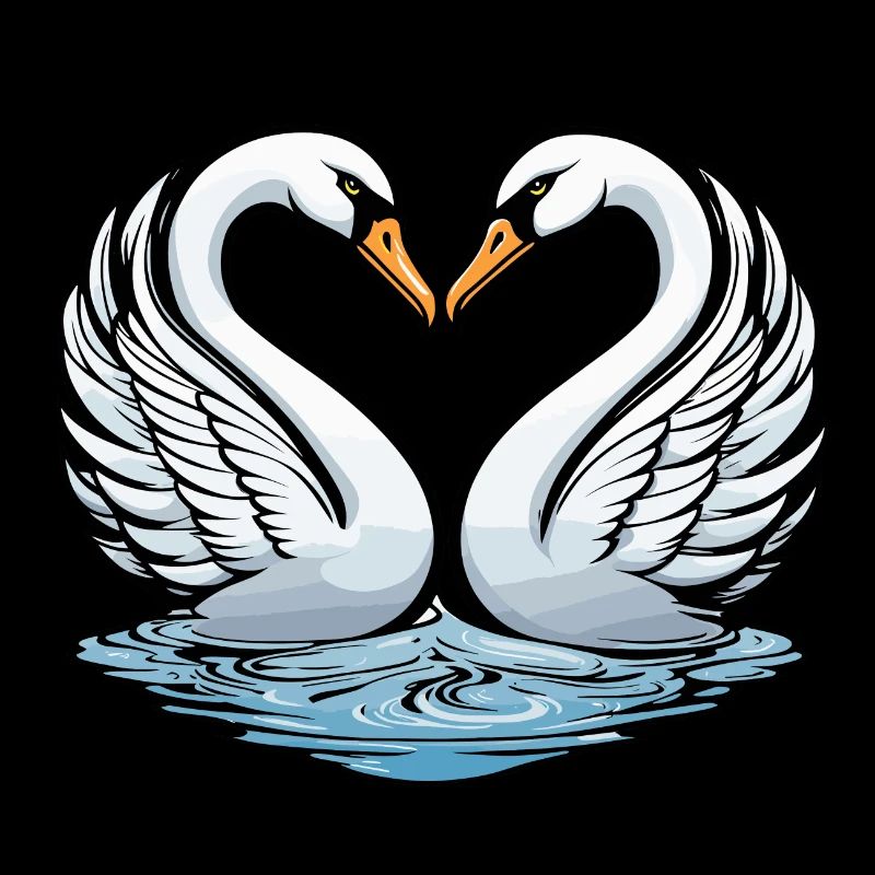 Illustration de la Saint-Valentin cygne