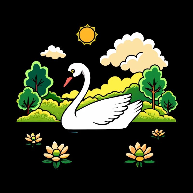 Ruhiger Schwan, der über einen ruhigen See gleitet