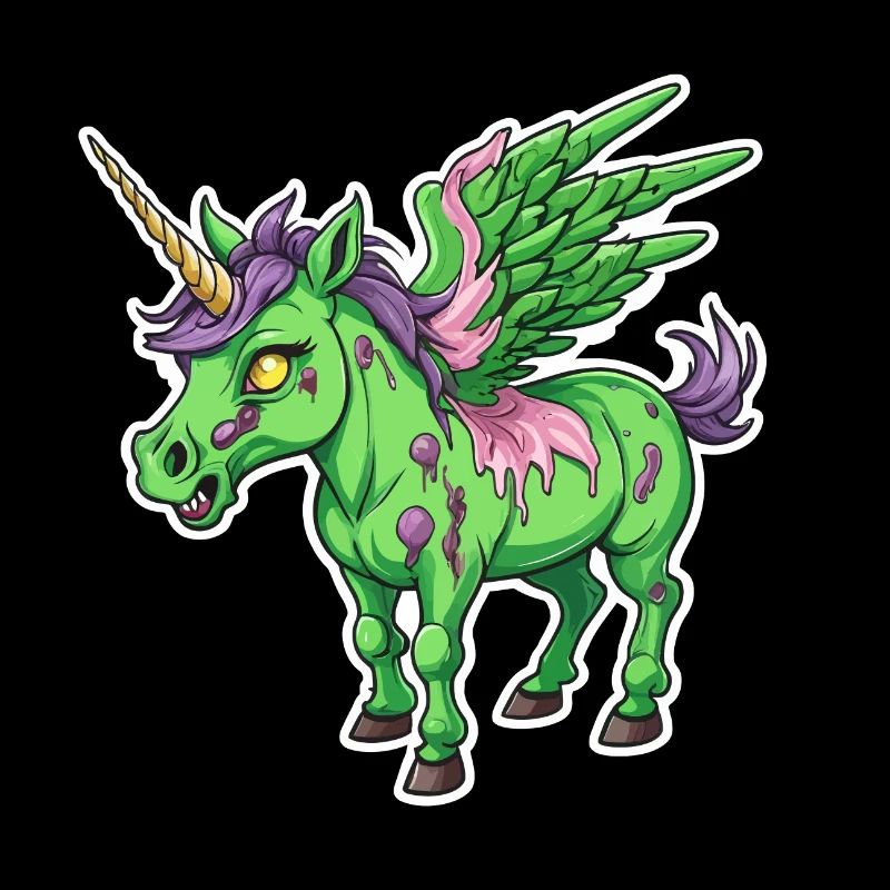 Illustration de licorne zombie