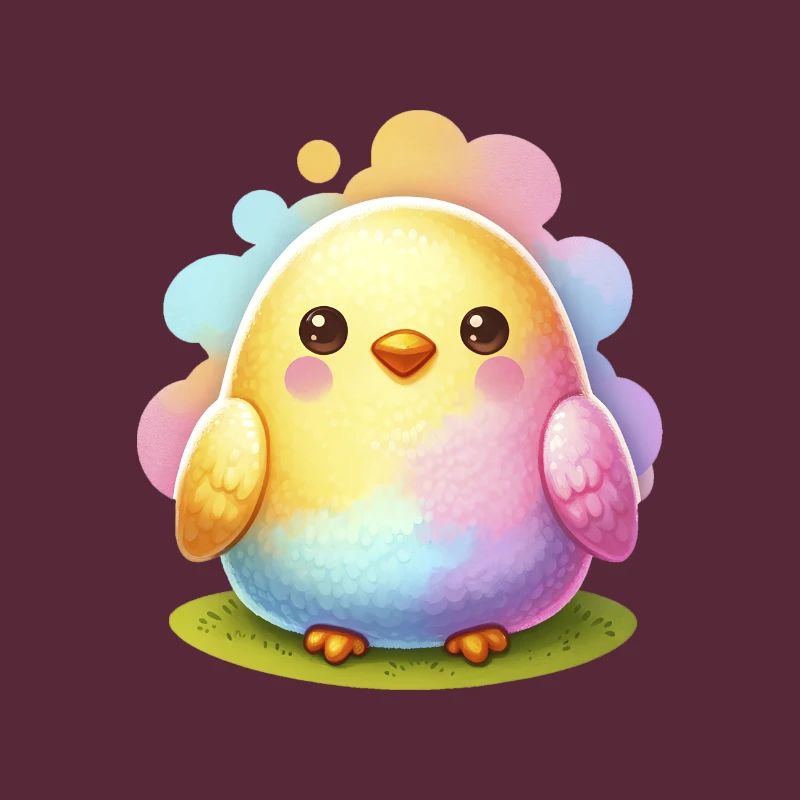 Colorful Chick In Easter Egg Shape