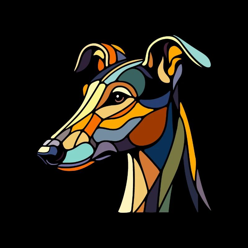 Greyhound head in geometric art style, polygon