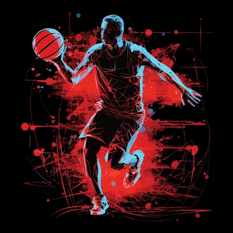 Rouge intense dans le design du basket-ball