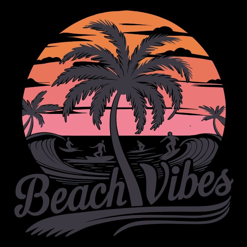 Ambiance de plage Retro Surfer Vacances à Palm Beach