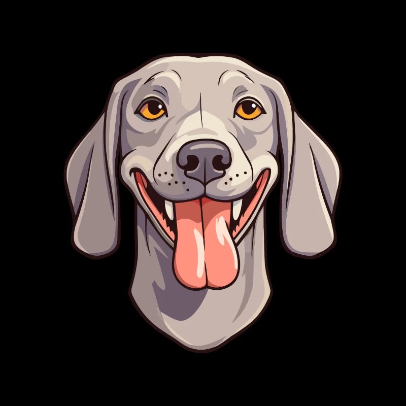 Weimaraner Hunderasse Aquarell Karikatur Kawaii Cli