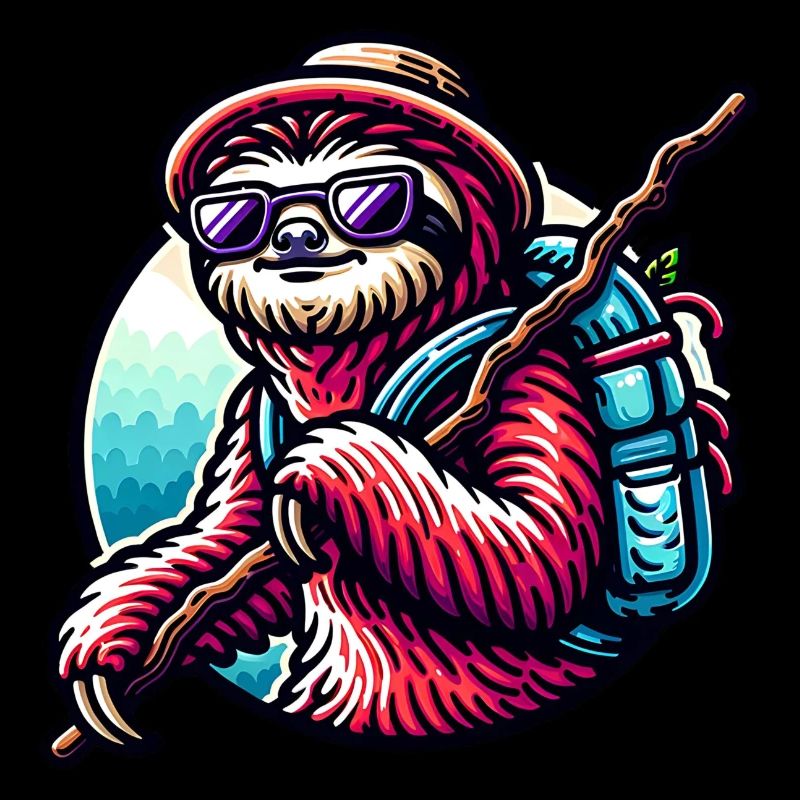 Cool Wander Sloth Nature Design