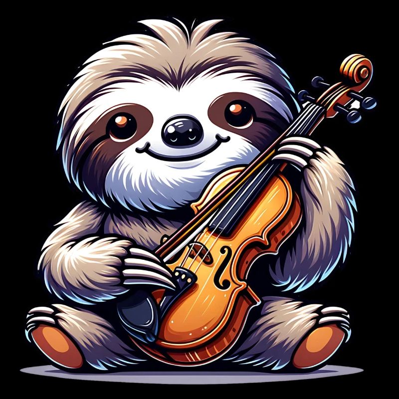 Cute Sloth Violinist Classical Music
