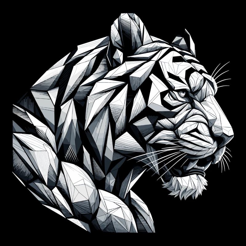 Tiger Head Geometric Geometry Gift