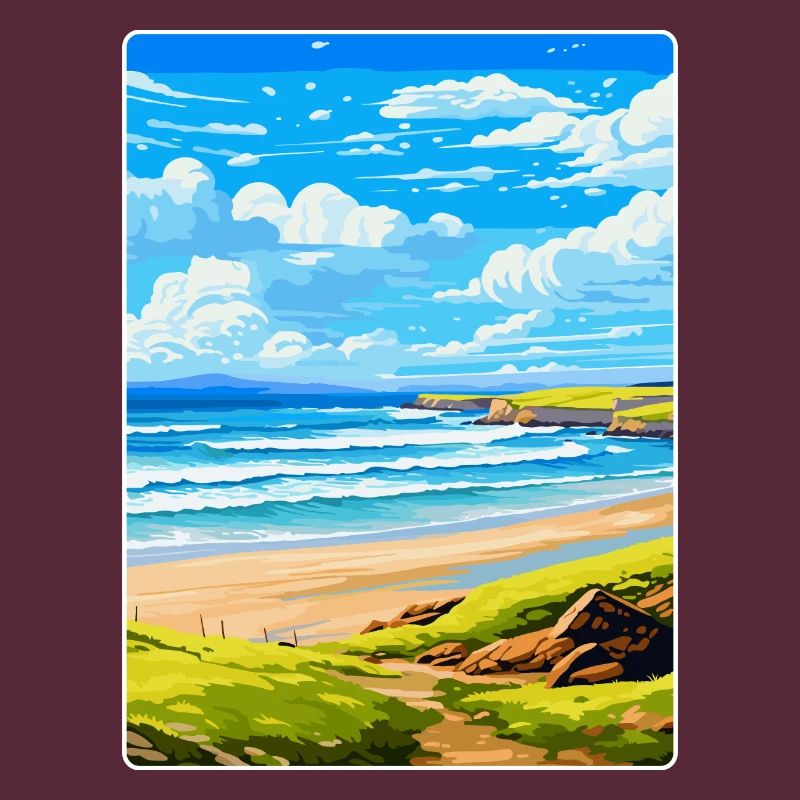 Constantine Bay, Cornouailles, Angleterre, Royaume-Uni, Affiche de voyage