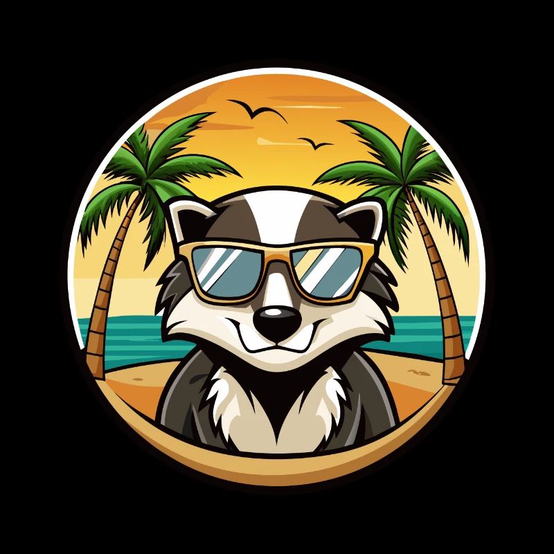 Badger Funny Cartoon Summer Beach Sunglasses Cool