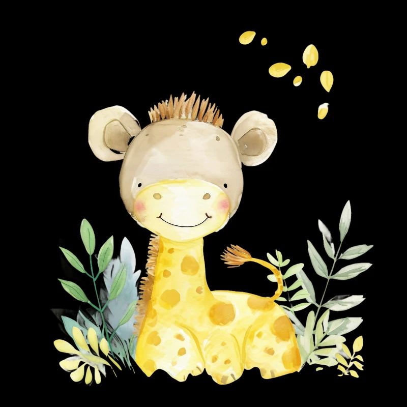 kleine Giraffe, handgemalt - Wasserfarben