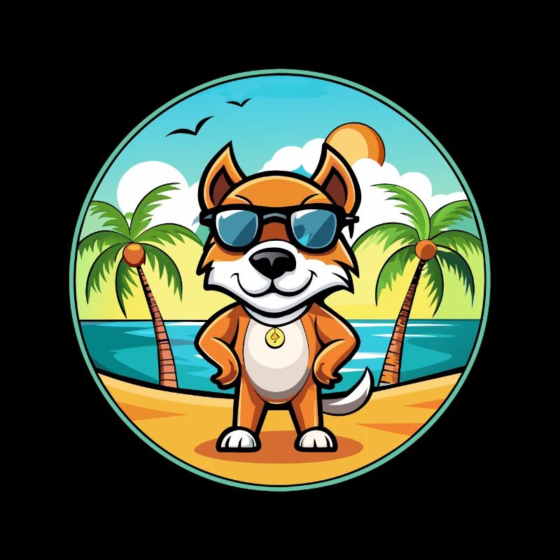 Pointer Chien Race Dessin Animé Lunettes De Soleil Plage