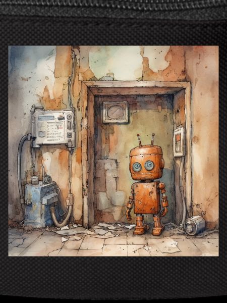 Old rusty abandoned robots