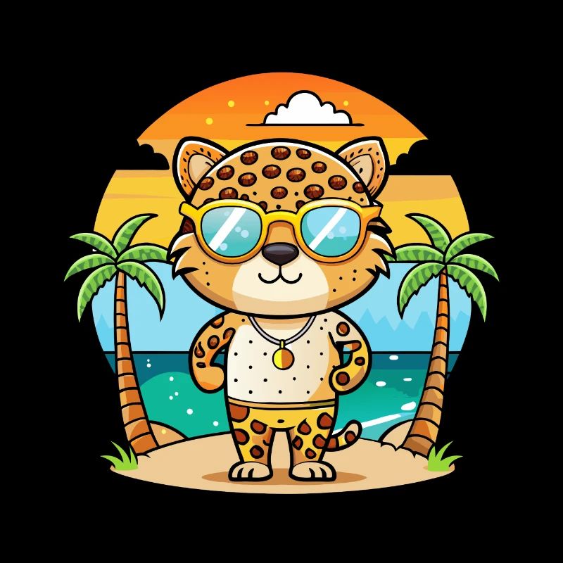 Leopard Funny Cartoon Summer Beach Sunglasses