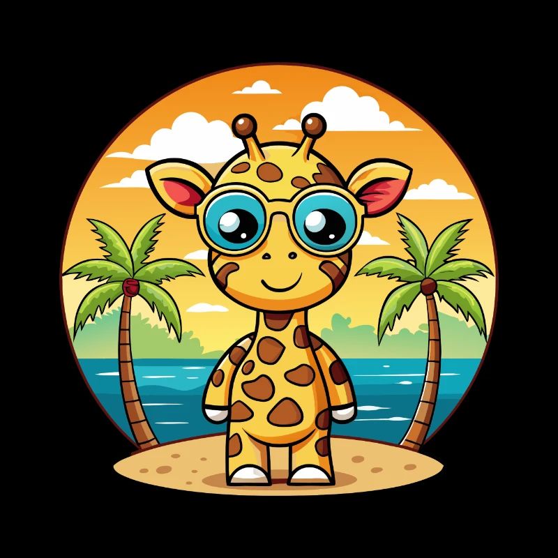 Giraffe Funny Cartoon Summer Beach Sunglasses