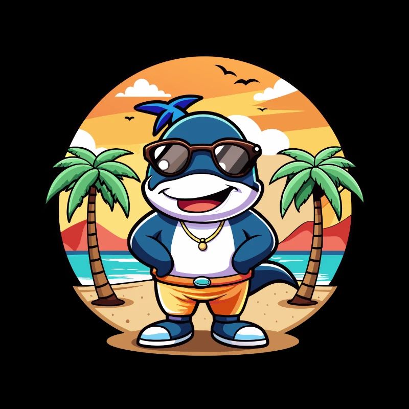 Lunettes de soleil de plage d’été de dessin animé drôle d’Orca