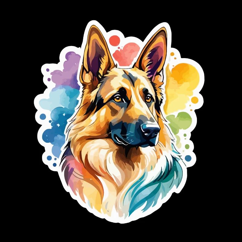 German Shepherd Watercolor