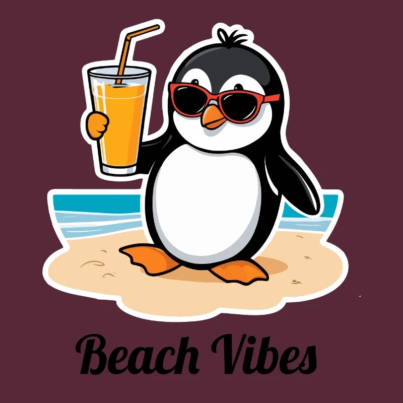 Pingouin de plage décontracté – sentiment de vacances d’été