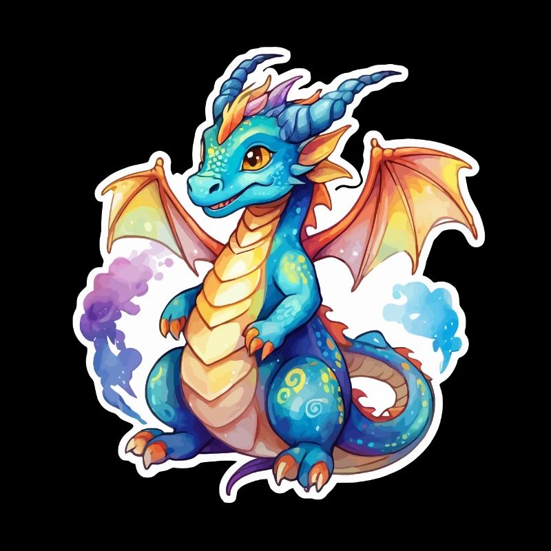 Aquarelles de dragon