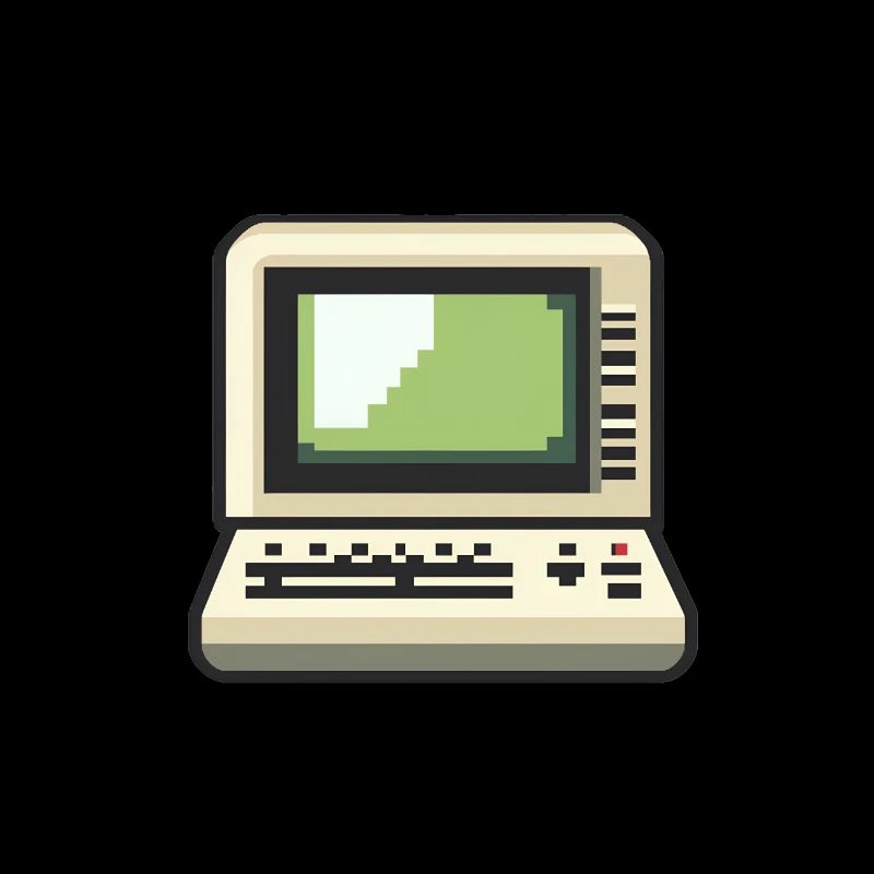 8-Bit DOS Terminal Computer Retro Pixelart