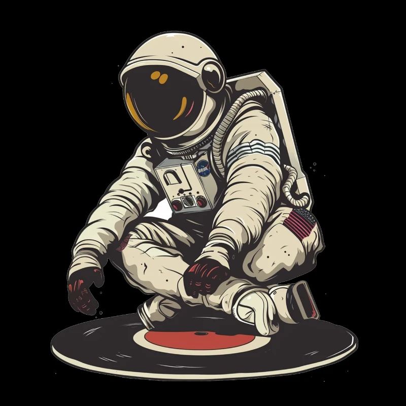 astronaute disque vinyle musique vinyle