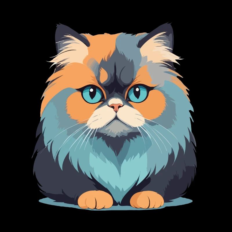 Katze Vektor Kunst mit lebendigen Farben Illustration