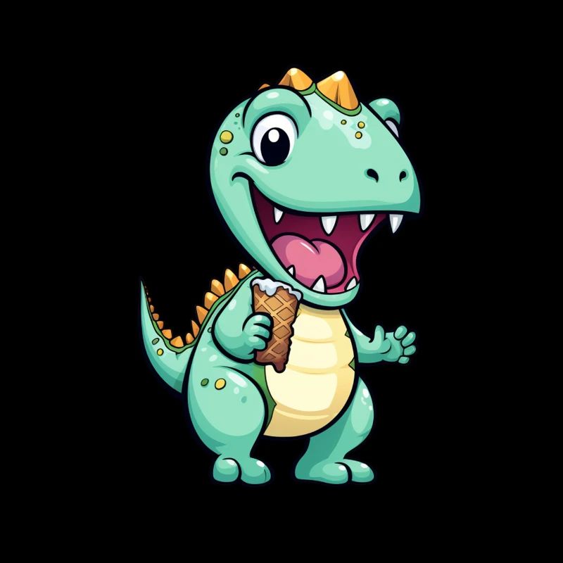 Dino eats cream