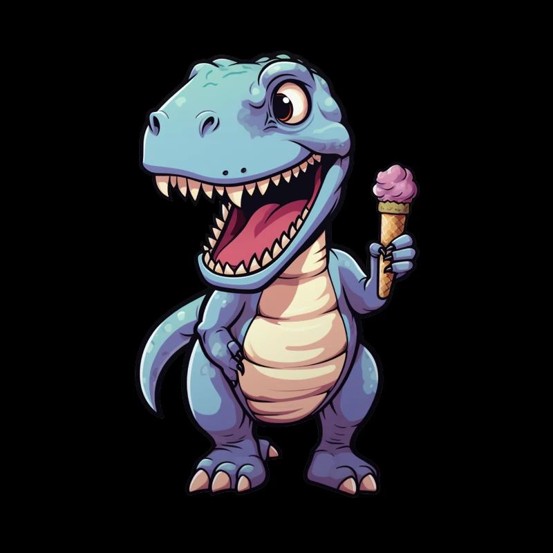 Dino eats cream