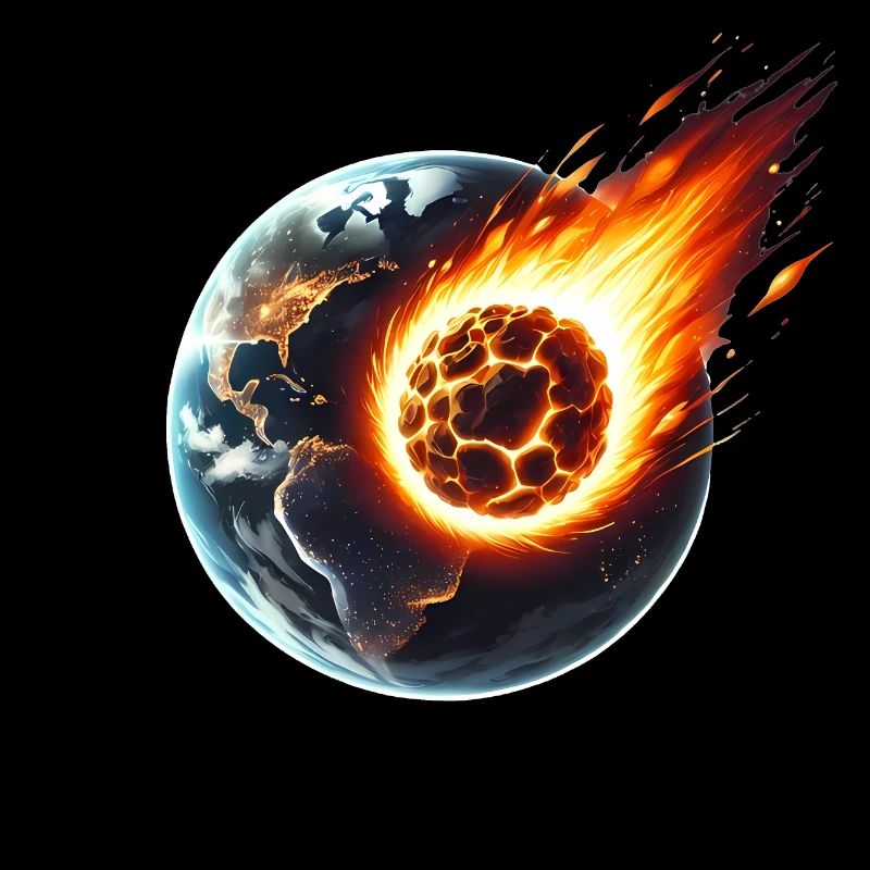 Fiery Asteroid Impact on Earth