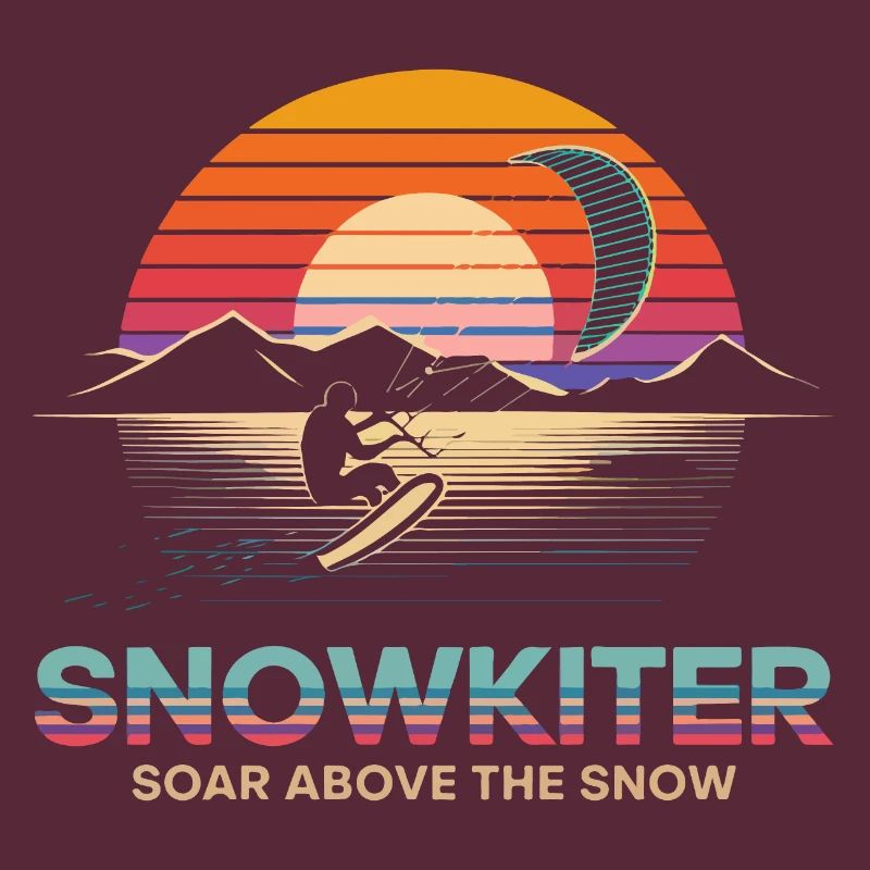 Conception d’aventure de snowboard au coucher du soleil