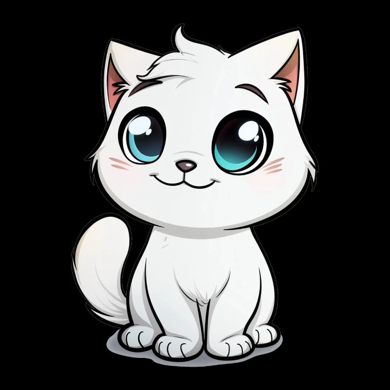chat blanc mignon, animal de compagnie, chaton