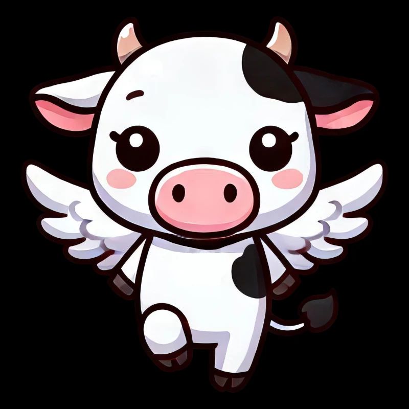Vache mignonne comme ange dessin animé