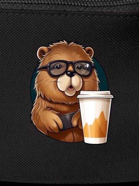 Capibara drinks coffee
