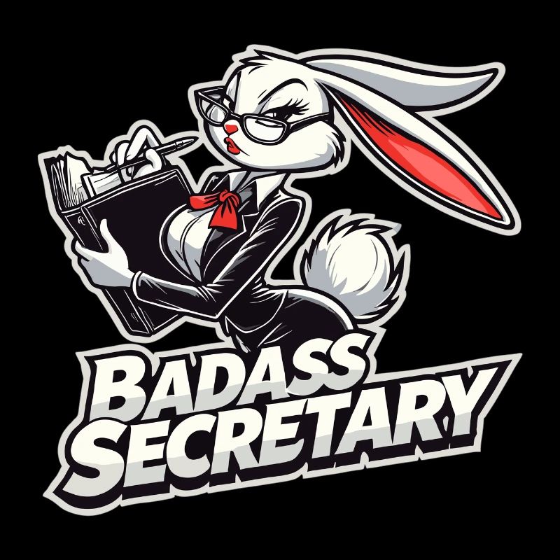Badass Secretary Bunny Funny Gift