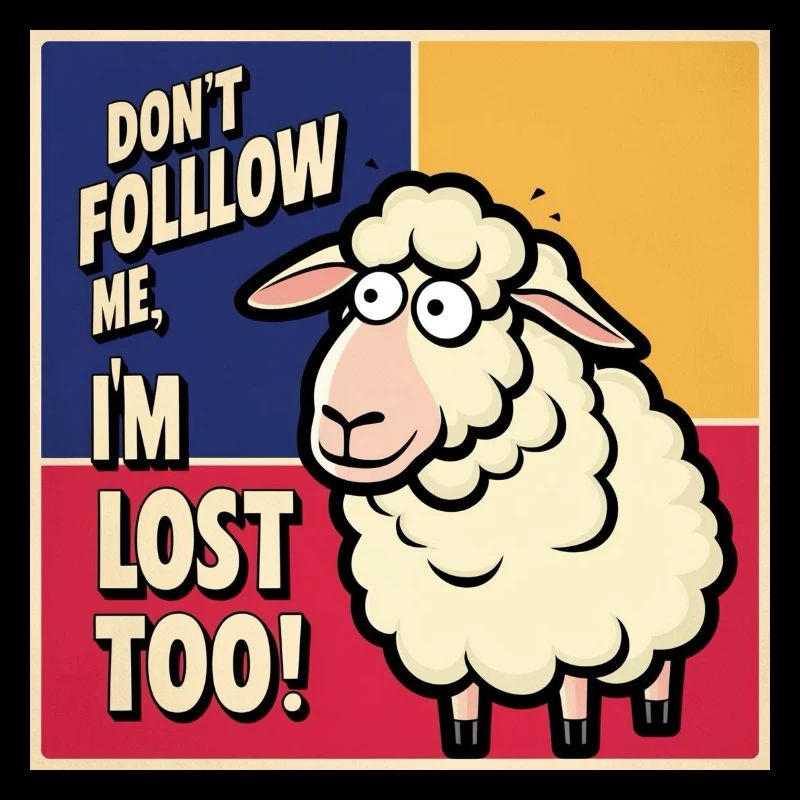 Moutons « Ne me suis pas – moi aussi je suis perdu ! »
