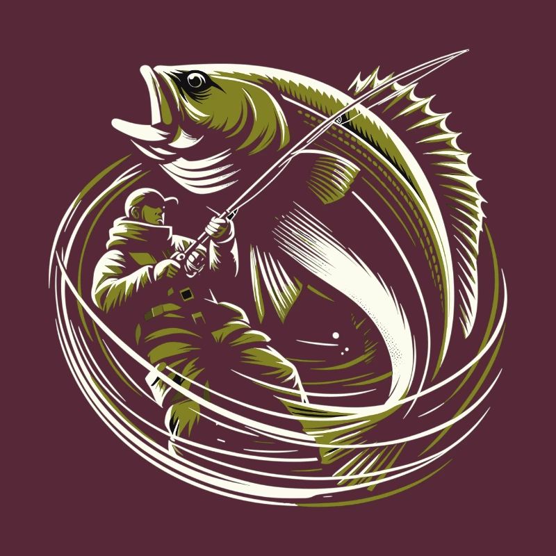 Pêche Pêcheur Morue Poisson Géant Vert Olive Cadeau
