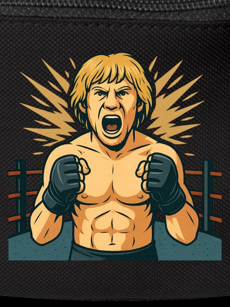 Combative boxing hero comic style
