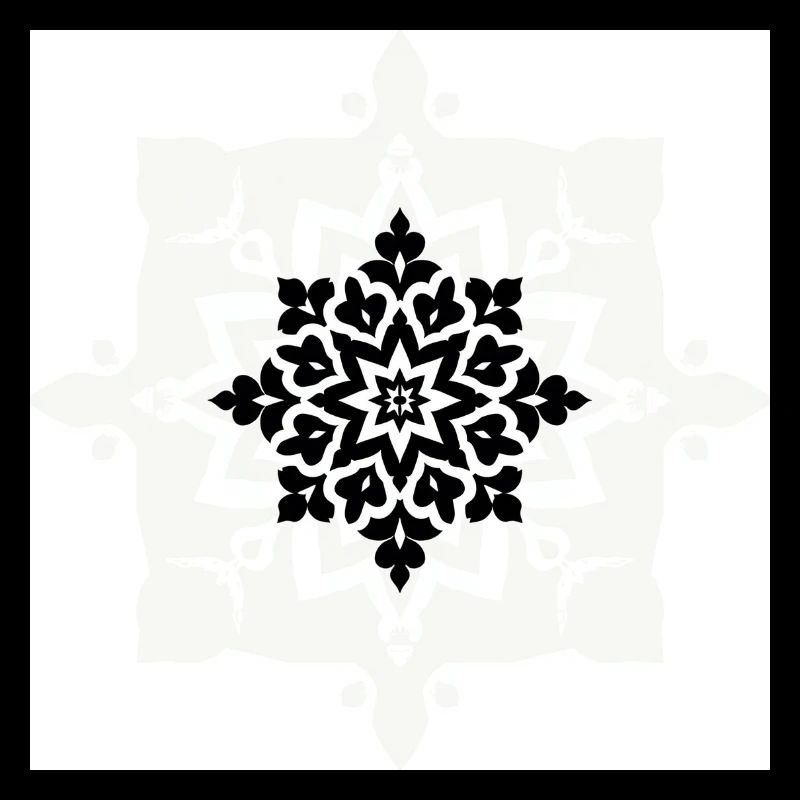 Intricate Black and White Mandala Pattern