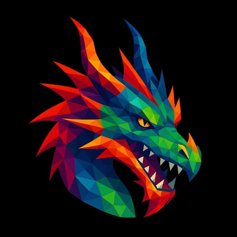 WPAP Style Animals - Dragon