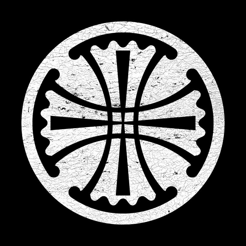 Croix de Canterbury dans un cercle blanc