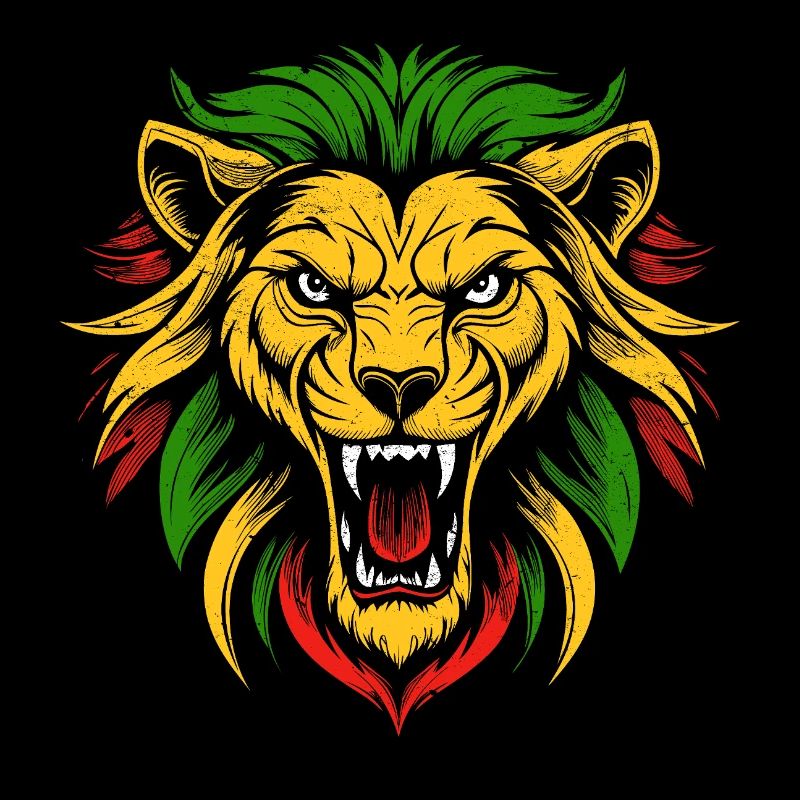Style de tatouage de tête de lion vibrant