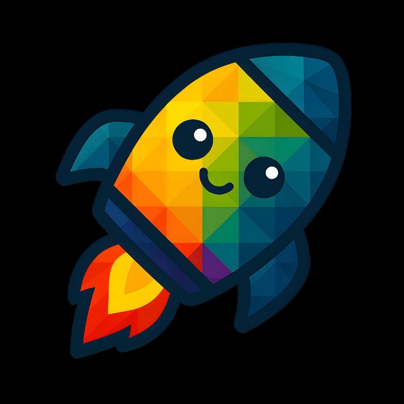 WPAP Polygon Kawaii Style Jouet pour bébé Rocket