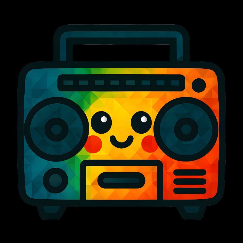WPAP Polygon Kawaii Style Toy Cassette Deck