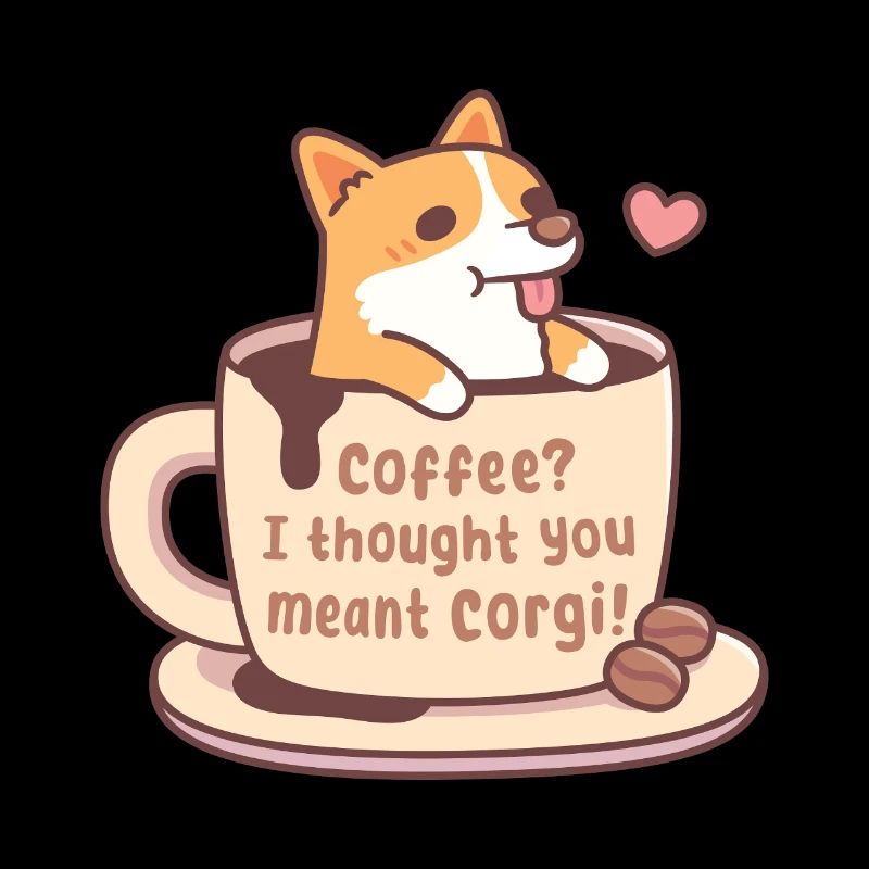Süßer Corgi in Becherkaffee Ich dachte, du meinst Corgi