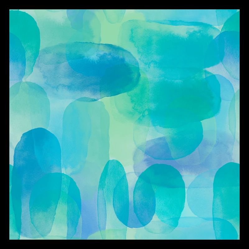 Aquarelles dans les tons bleus et verts